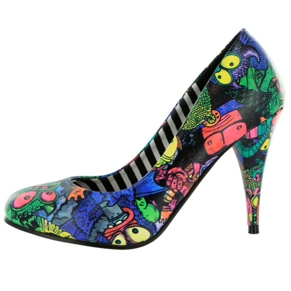 Iron Fist Shoes - Iron Fist Multicolor Graphic Heels